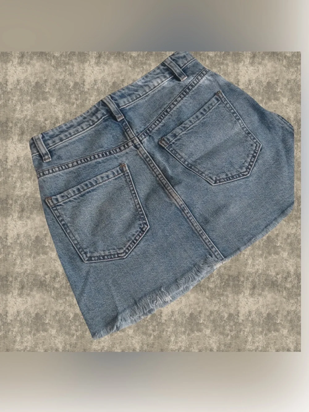 We The Free Denim Front-Zip Mini Skirt